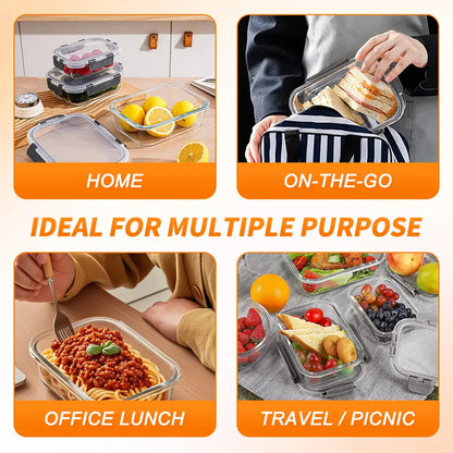 10-Piece Borosilicate Glass Meal Prep Containers with Airtight Locking Lids