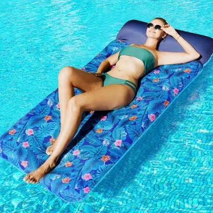 Oversized 72" Fabric-Covered Pool Float with Headrest for Adults