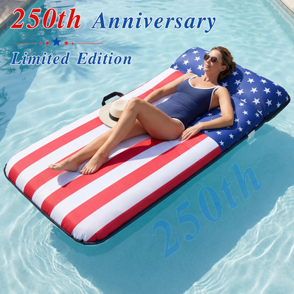 Oversized 72" Fabric-Covered Pool Float with Headrest for Adults