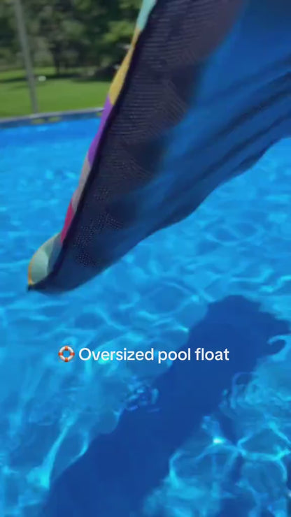 Oversized 72" Fabric-Covered Pool Float with Headrest for Adults